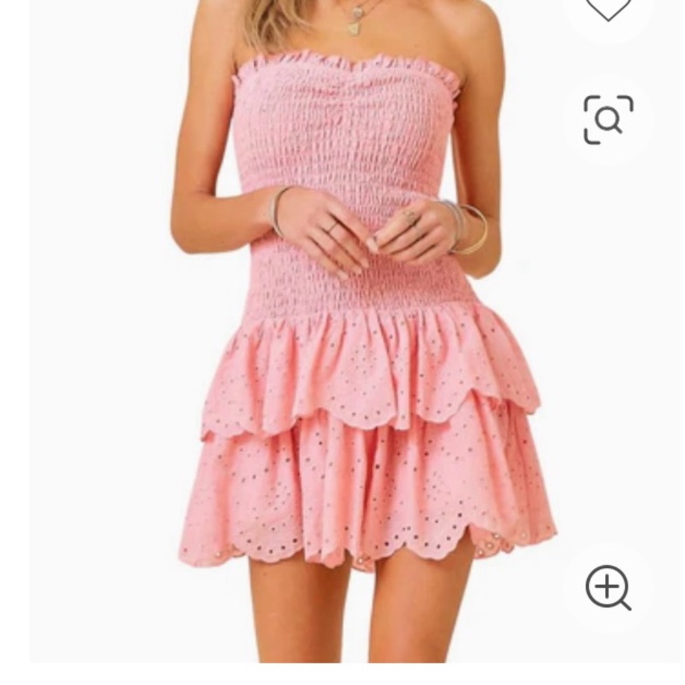 Baby Pink Smocked Ruffled Mini Dress In Pink